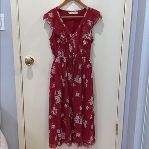Abercrombie & Fitch Ruffle Midi Dress